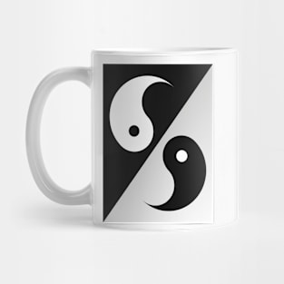 Yin Yang Over Opposite Backgrounds Mug